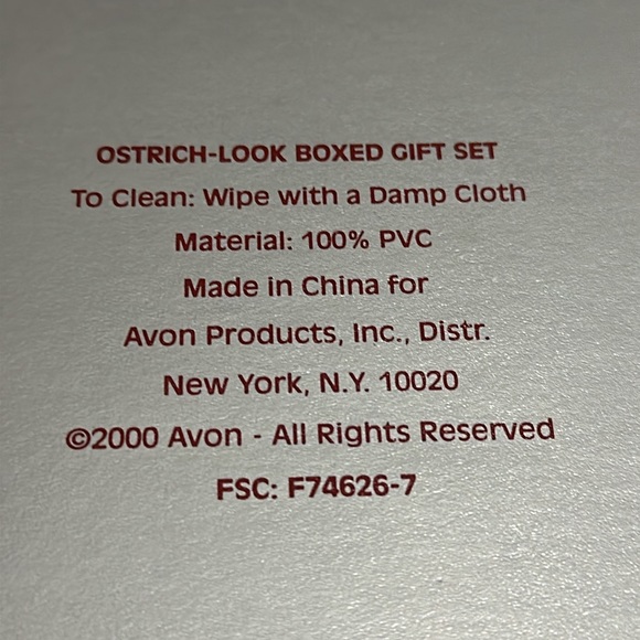 Avon Ostrich-Look Boxed Gift Set 3 piece Wallet Organizer 2000 - Picture 8 of 9